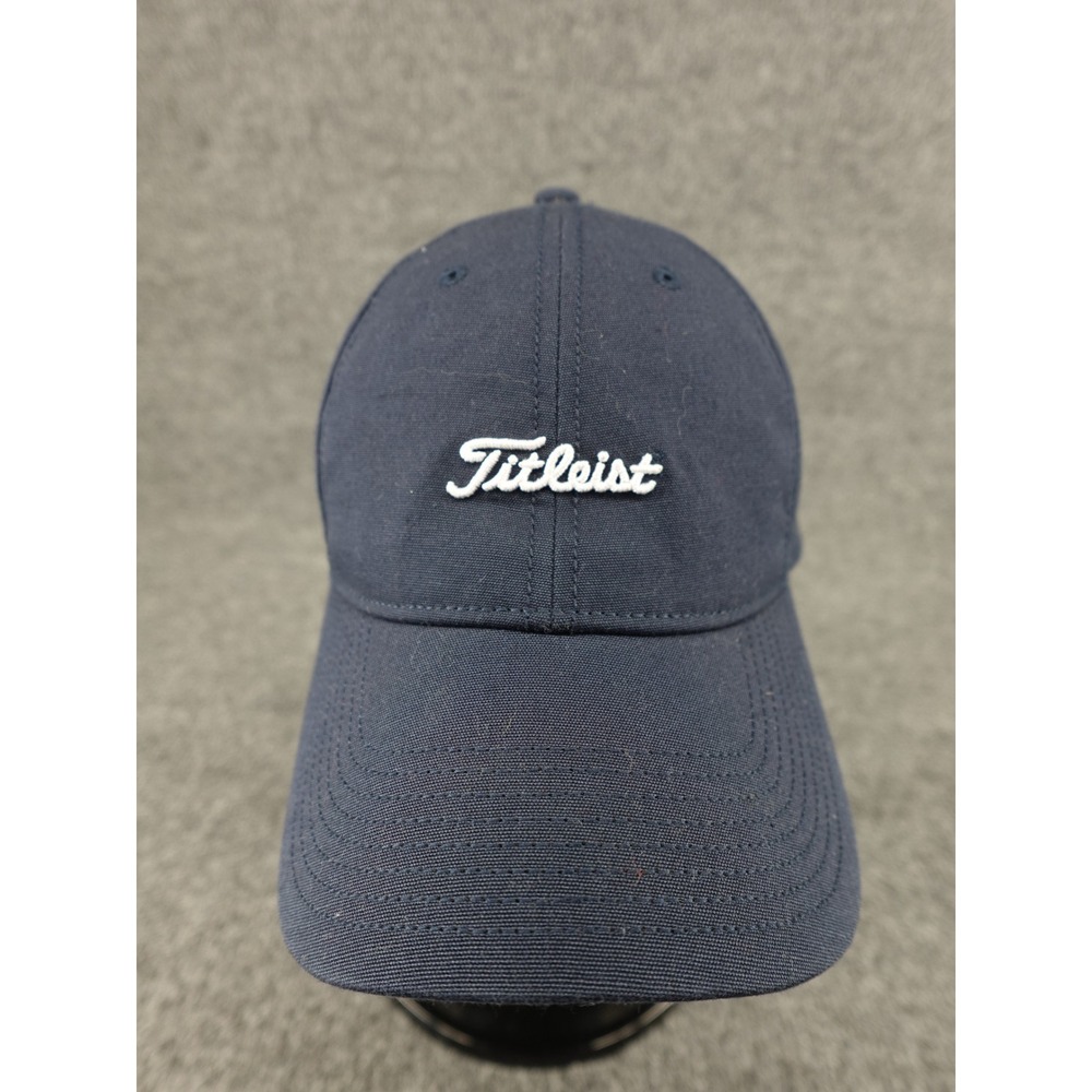 Titleist Golf Hat Mens One Size Navy Blue Embroidered Logo Adjustable Strap